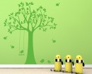 Large Tree Wall Decal with Swinging Birds  Stickers